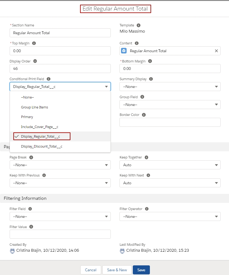 Salesforce CPQ Edit Regular Ammount Options For Quote Object